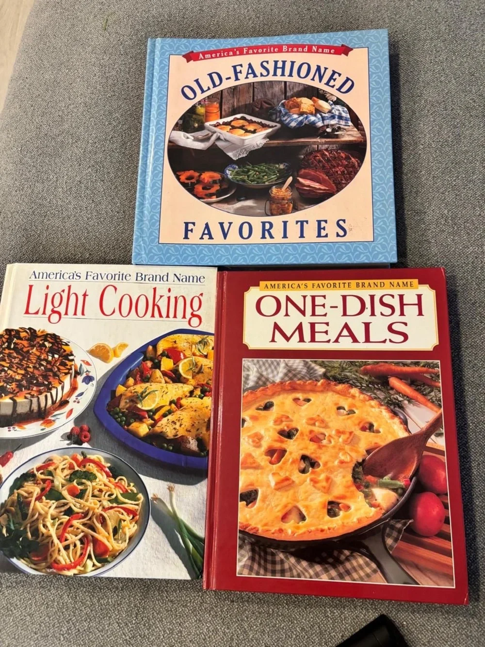 Vintage Cookbook Lot 3 HC Light Cooking One-Dish Meals + FREE Carnival Book